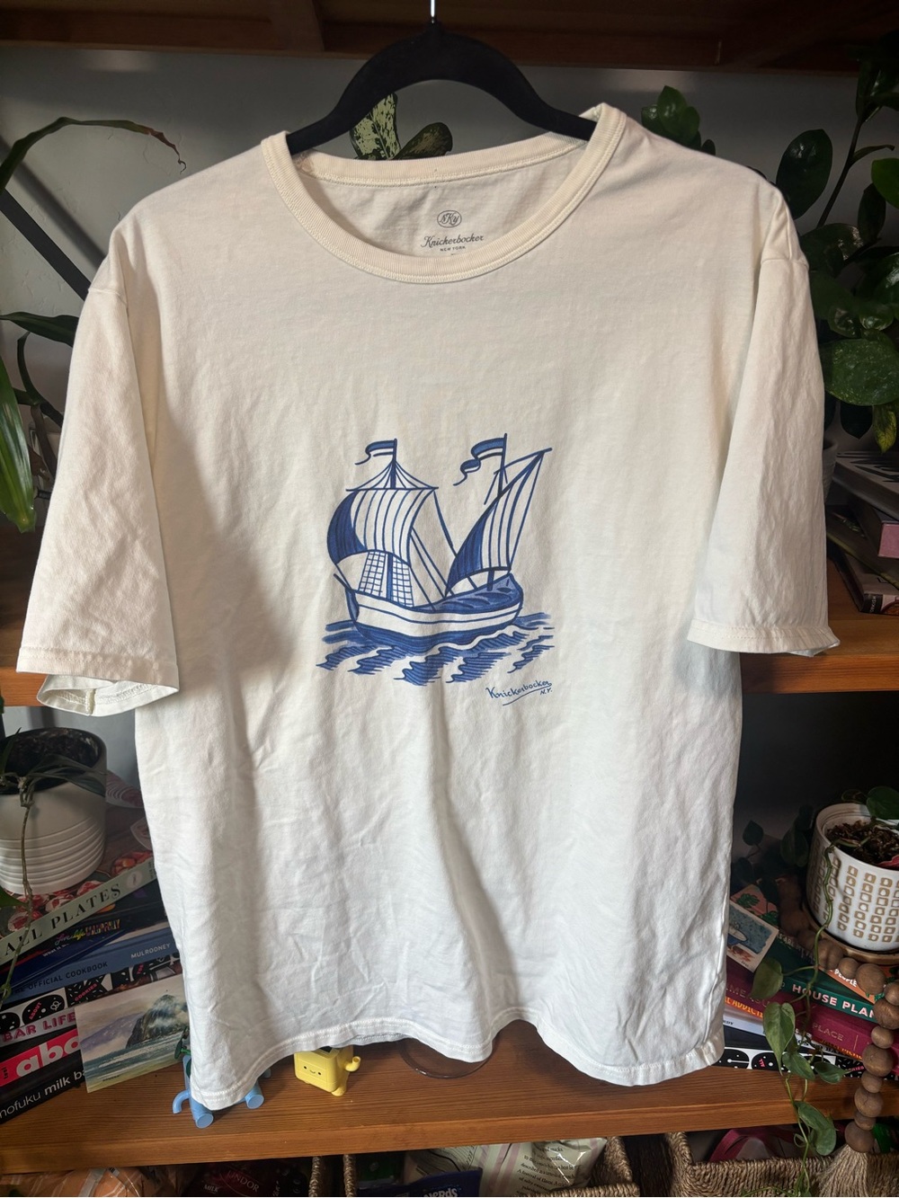 Knickerbocker NYC Men's Cream Graphic Ship Tee | XL